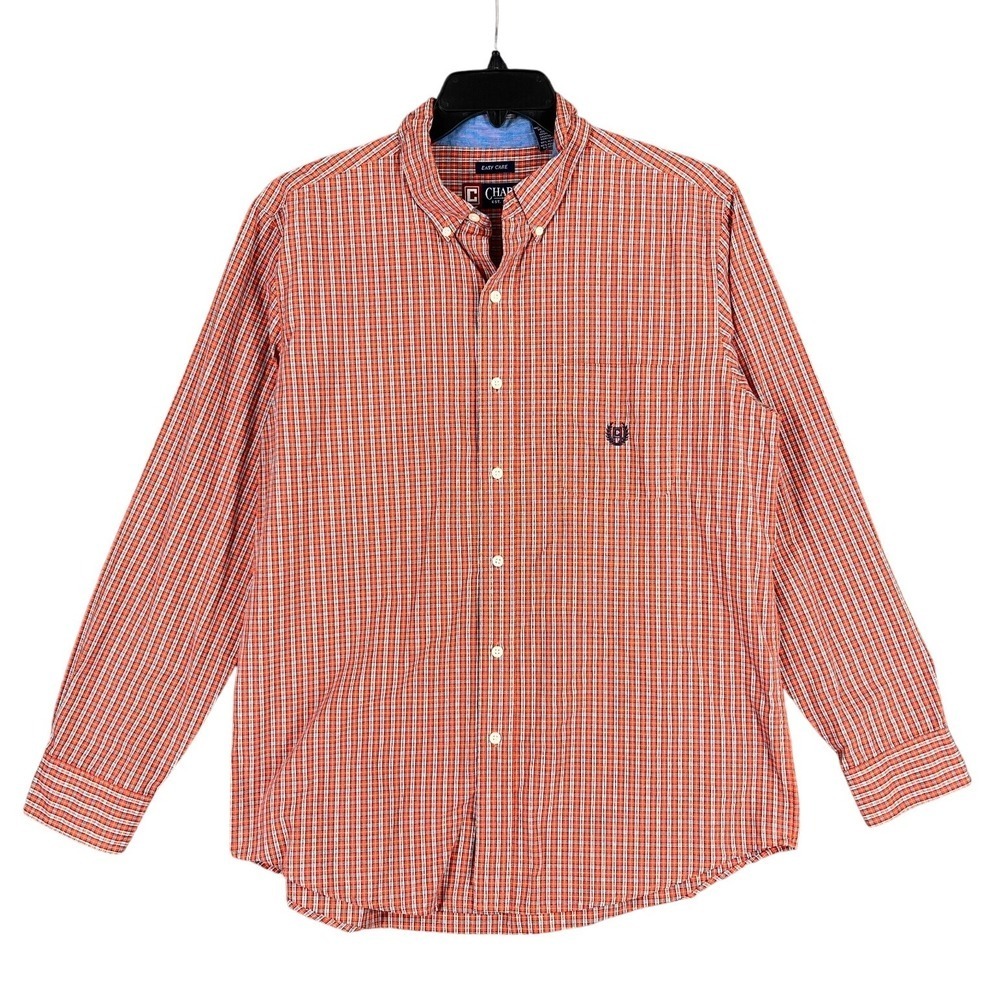 Chaps Easy Care Workwear Preppy Business Plaid Button Down Shirt Mens Large‎